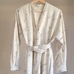 Heinui Samira Dress in Scribbles Print NWT